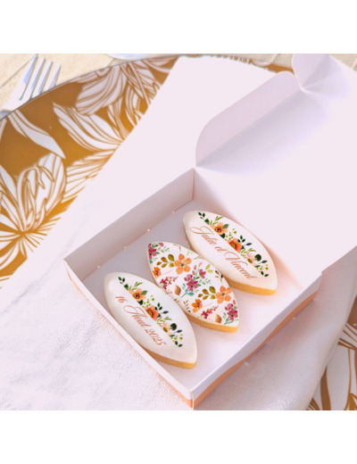 Coffret de calissons personnalisés – cadeau invité mariage Floral