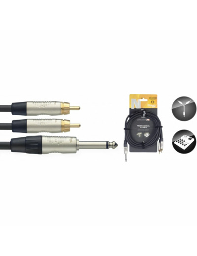 Stagg cable y jack male / 2 rca male 3m