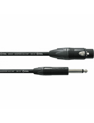 Cable xlr femelle/jack mâle mono cordial 10m