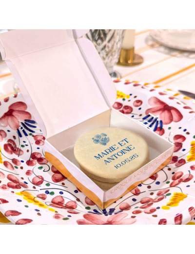 Boite de 3 biscuits personnalisés  – Mariage Chic
