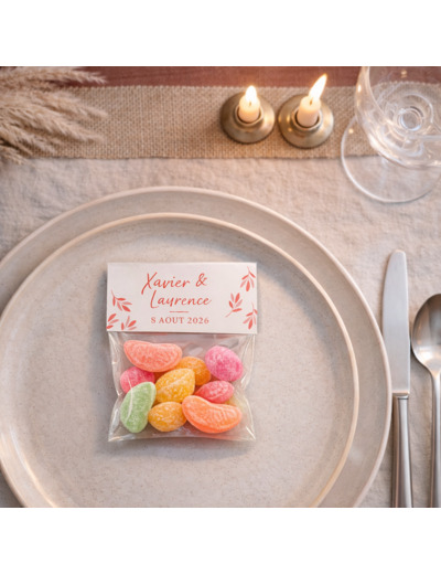 Sachet de bonbons - cadeau invité mariage personnalisé