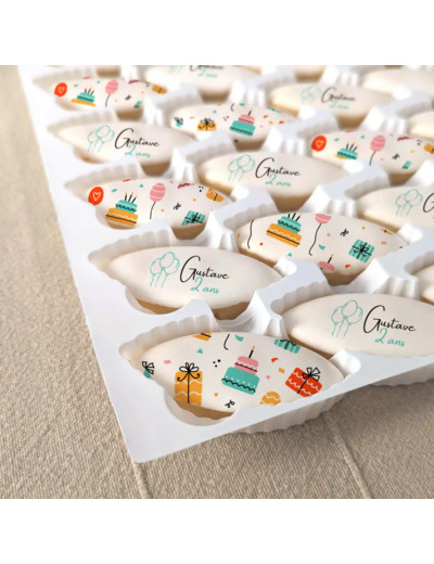 Calissons personnalisés vrac – Cadeau invité anniversaire
