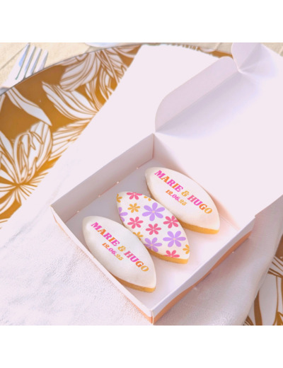 Coffret de calissons personnalisés – cadeau invité mariage Rétro Pop