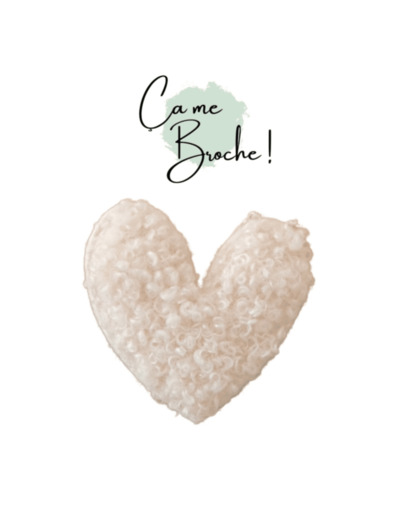 Broche cœur blanc bouclettes