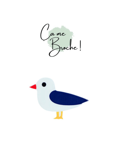 Broche mouette bleue