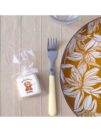 Guimauves personnalisées en sachet – cadeau invité baby shower & gender reveal