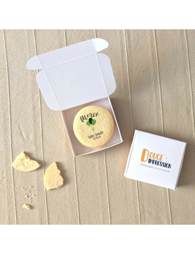 Boîte de 3 biscuits personnalisés – Cadeau invité baby shower & gender reveal