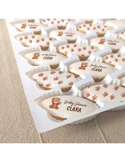 Calissons personnalisés – Cadeau invité baby shower & gender reveal