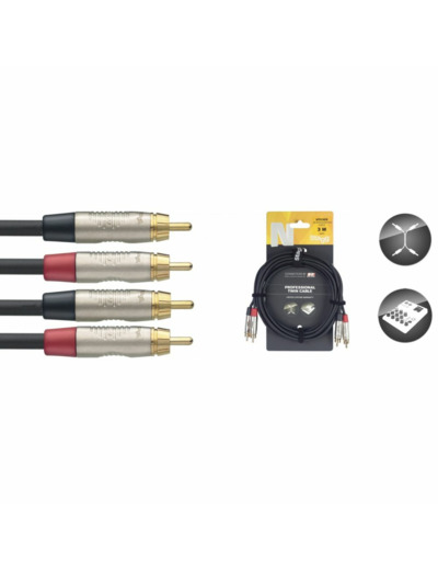 Stagg cable bretelle rca male / rca male 3m