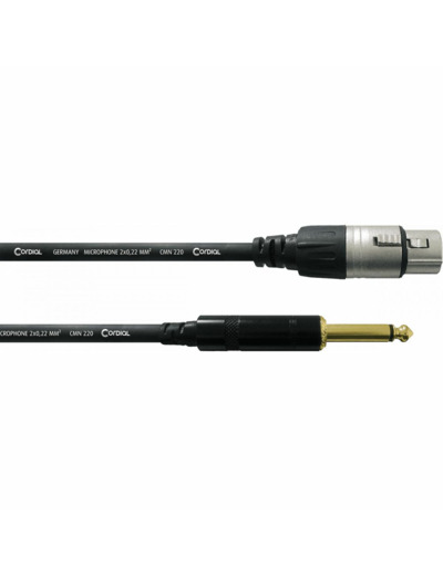 Cable xlr femelle/jack mâle mono cordial 5m