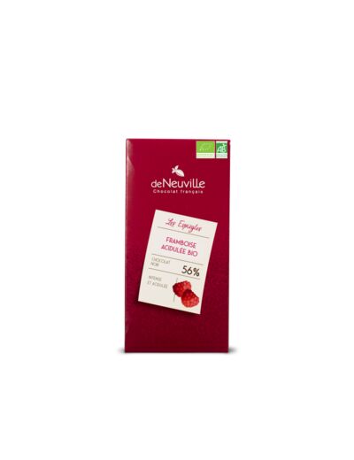 Tablette Bio noir 56% Chocolat framboise