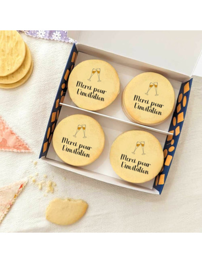Coffret de 12 biscuits - Merci pour l'invitation