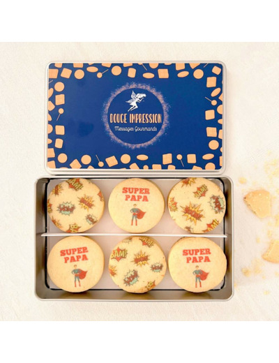 Coffret métal de 18 biscuits - Fête des pères