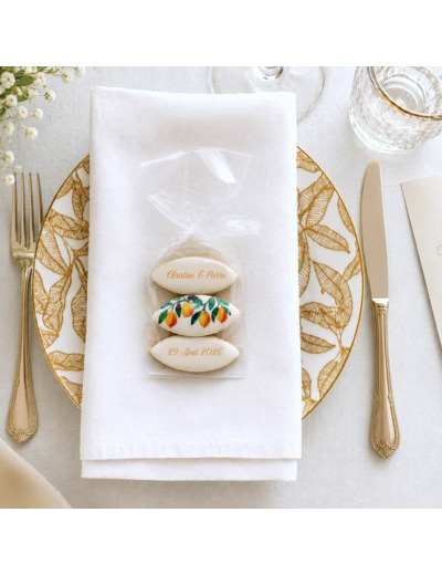 Calissons personnalisés – Mariage Citrons