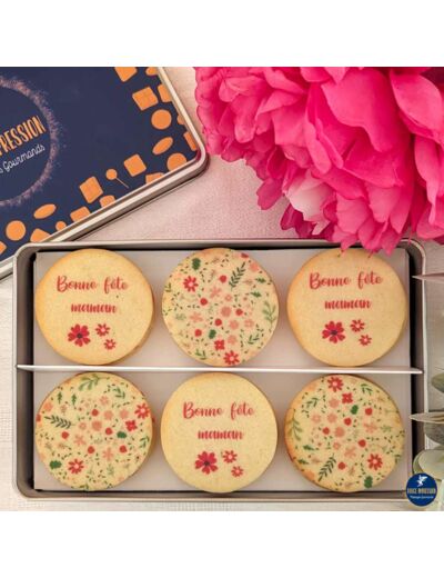 Coffret de 18 biscuits personnalisés - Idée cadeau fête des mères