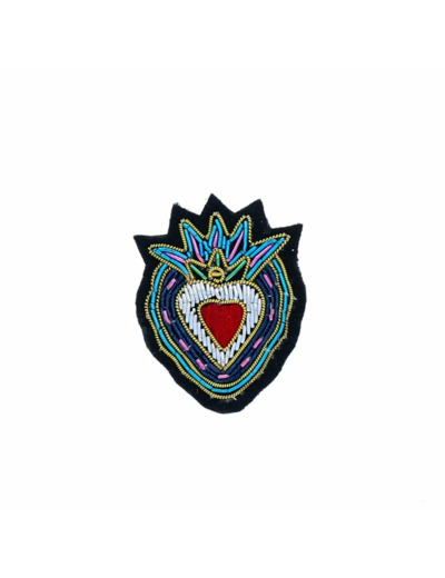 Broche cœur flamboyant