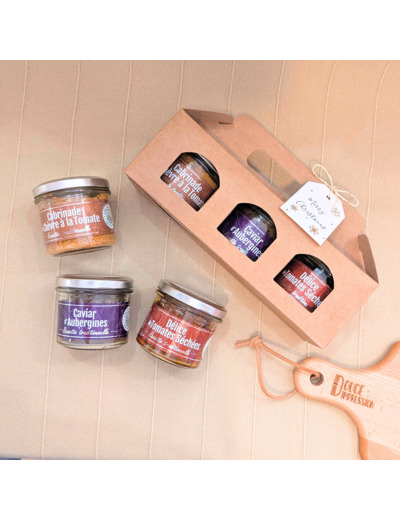 Petit panier garni - Trio de tartinable de Noël