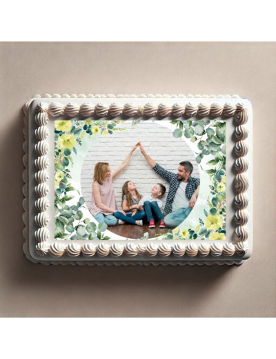 Photo gâteau thème feuillage et nature