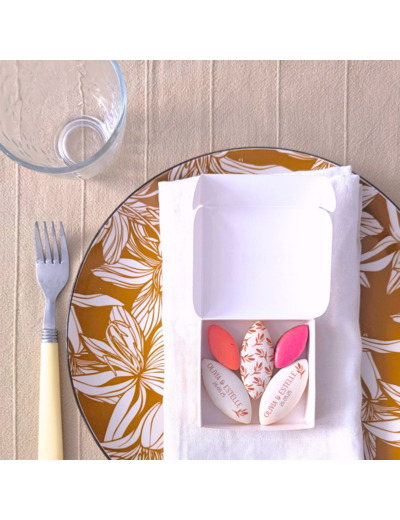 Coffret de calissons personnalisés – Cadeau invité mariage Terracotta
