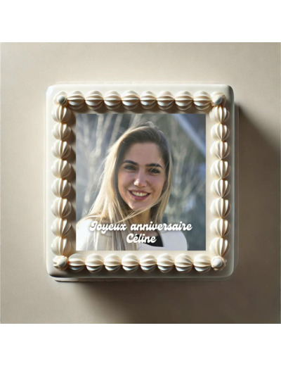 Feuille comestible carré photo et texte